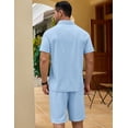 thumbnail image 4 of COOFANDY Men' 2 Piece Tracksuit Outfits Polo Shirt and Shorts Set Quarter Zip Shirt and Elastic Waist Shorts Summer Causal, 4 of 6