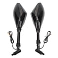 thumbnail image 2 of Motorcycle Side Mirror With Turn Signals, Universal Pair Motorbike Rearview Mirror Yellow LED  For Modification Glossy Black, 2 of 8