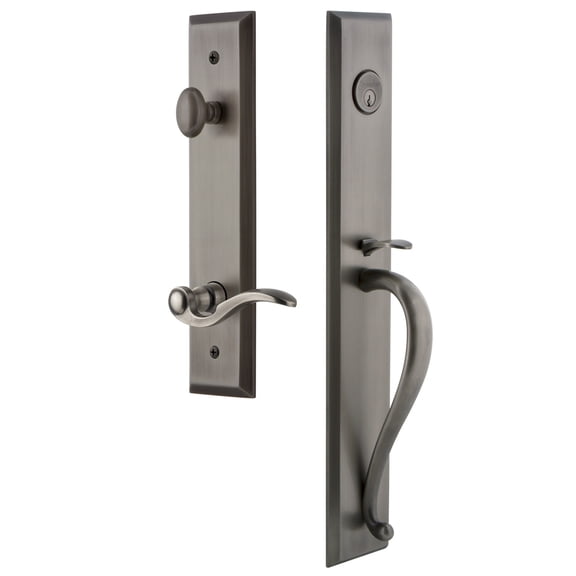 Grandeur Favsgrbel_Esetd_Na_Lh Fifth Avenue Solid Brass Rose Left Handed Dummy Full Plate