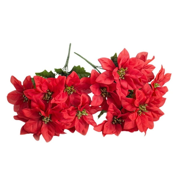 Hearth & Gear Red Bouquet 7 Piece Silk Fabric Red Bouquet Red Bouquet Wedding This Way Sign Outdoor Flower Arrangements Rose Winter Flower Garland Peonies Winter Floral Arrangements Flowers Outdoor