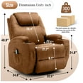 thumbnail image 6 of Korser Swivel Rocker Recliner Chair with Massage Faux Leather for Living Room,Lightbrown, 6 of 8