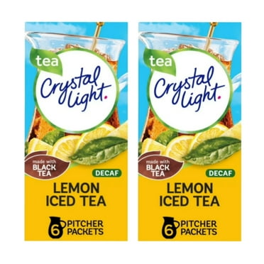 (2 Pack) Crystal Light Unsweetened Decaf Lemon Iced Tea Drink Mix 6-Count Pitcher Packs