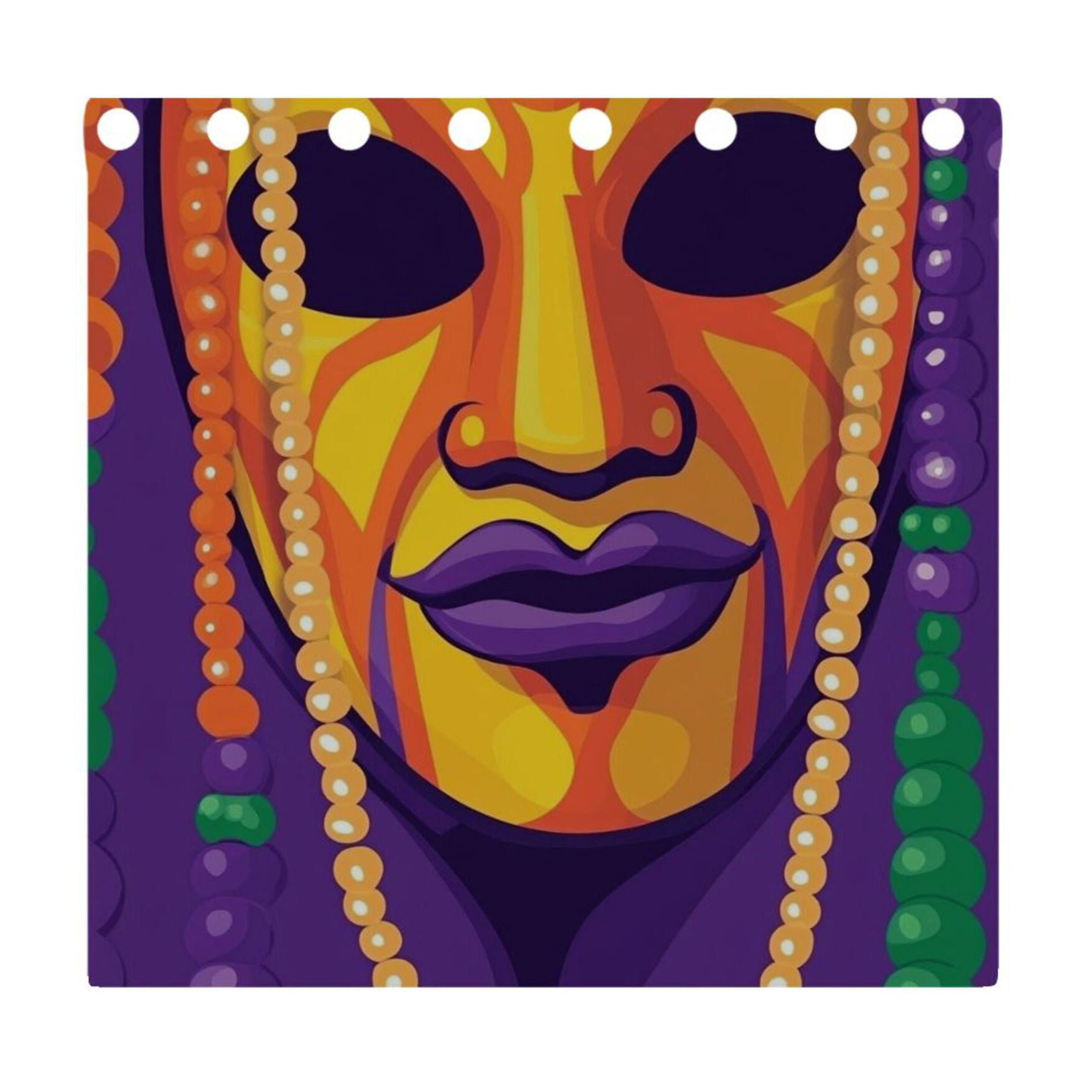 Mardi Gras Mask and Beads Blackout Curtains for Living Room Bedroom 55W x 54L Insulated Window Drapes 2 Panels
