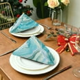 thumbnail image 3 of GZHJMY Set of 6 Beautiful Marble Texture Pattern Satin Napkin Square 20 Inches Table Napkins Soft Smooth Decorative Napkins for Wedding Banquet Party Decoration, 3 of 6
