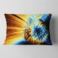 thumbnail image 2 of Designart Fractal 3D Blue Brown Burst - Contemporary Throw Pillow - 12x20, 2 of 5