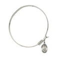 thumbnail image 2 of 6 1/4 inch Round Eye Hook Bangle Bracelet w/ St. Peregrine Laziosi in Sterling Silver, 2 of 3