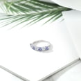 thumbnail image 4 of Gem Stone King 925 Sterling Silver Round Tanzanite and Moissanite Anniversary Ring for Women (1.20 Cttw, Gemstone Birthstone, Size 6) (Size 6), 4 of 4