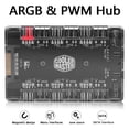 thumbnail image 1 of Centro Centro 1 A 6 Pwm Argb Fan Hub Splitter 4 Pin Pwm Adaptador Rgb Direccionable De 3 Pines, 1 of 7