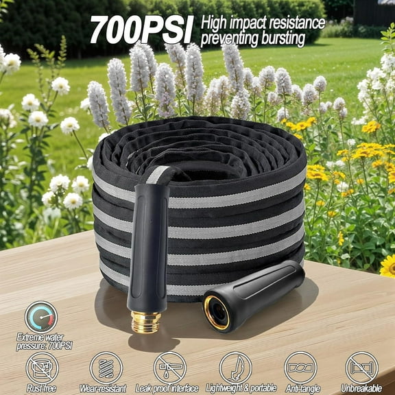 100ft Garden Hose Lightweight Flexible Water Hose, Abrasion Resistant, Kink Free, Durable Sturdy Hoses 2025 Up Graded Thicken Waterhose 700 PSI for Outdoor, RV, Marine, Convenient Storage, 3/4GHT