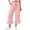 Pink, variant on Capri Pants for Women Lightweight Ruffled Wide Leg Trouses Summer Casual Drawstring Pants with Pockets