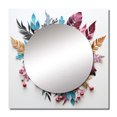 thumbnail image 2 of Designart "Boho Flowers Bouquet Blue And Pink" Abstract Botanicals Square Mirror For Wall Decor - Large Pink Square Printed Wall Mirror Art - Square Modern Mirror - Wall Mounted Square Large Mirror, 2 of 5