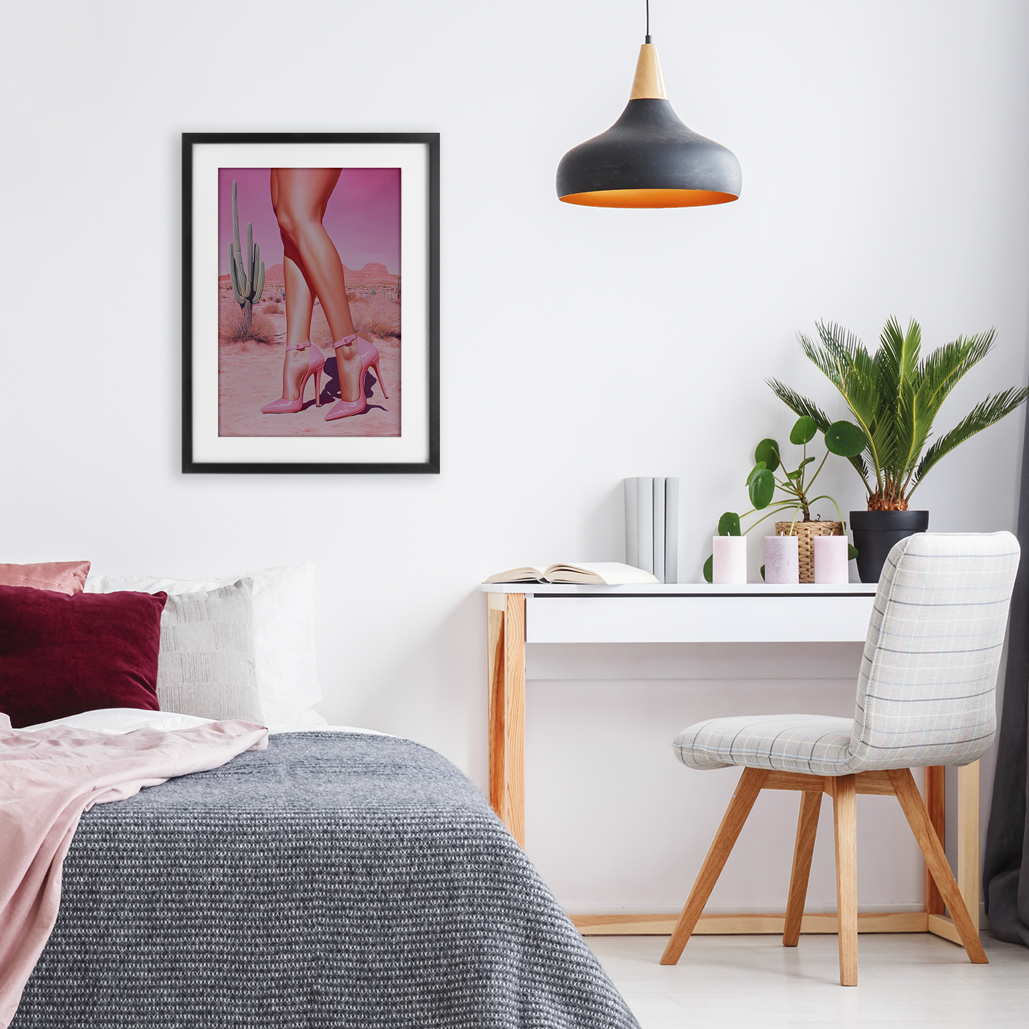 Stupell Industries Desert Heels Cowgirl Black Framed Print Under Glass, design by Heidi Kuntz