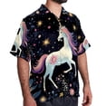 thumbnail image 2 of Starry Unicorn Men's Casual Short Sleeve Button Down Shirts - Printed Summer Beach Tops for Men and Women, 2 of 6
