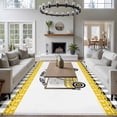 thumbnail image 4 of Yellow Truck 5'x7' Area Rug, Spring Bees Daisy Honey Black Buffalo Lattice Washable Non-Slip Soft Rugs, Low-Pile Large Carpet for Living Room Bedroom Dining Room, Non-Shedding Accent Rug, 4 of 9
