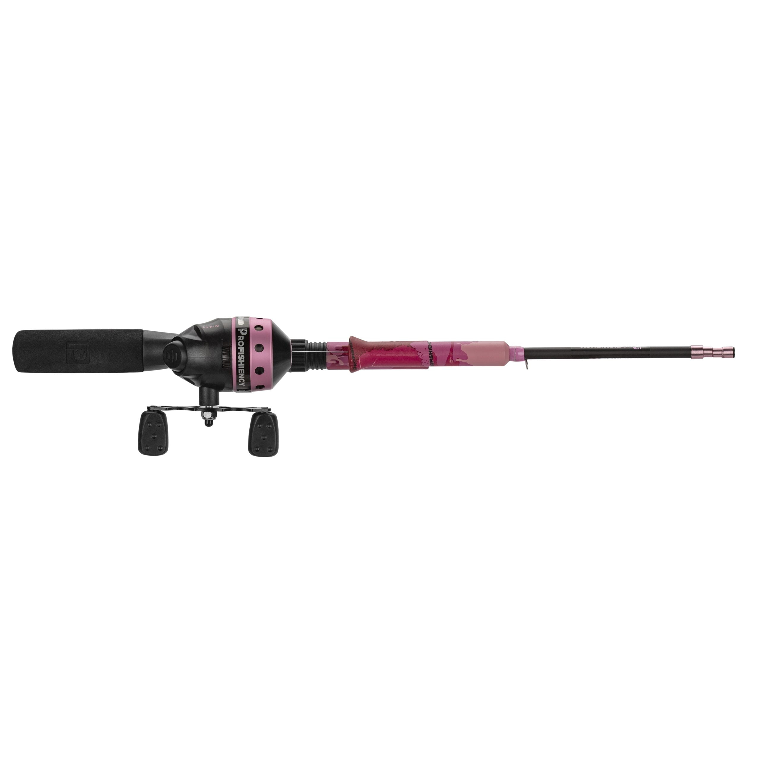 ProFISHiency Pink Splat Pocket Combo Fiberglass Telescopic Micro Spincast Fishing Rod