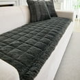 thumbnail image 5 of TOPCHANCES Thickened Plush Couch Covers, Non-Slip Couch Slipcover for Dogs Cats, Pets Bed Mat Couch Protective Cover (Dark Grey, 70x180cm/28*70in), 5 of 12