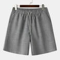 thumbnail image 2 of Diufon Cotton Linen Mens Shorts Solid Color Lounge Shorts Elastic Waist Drawstring Shorts, 2 of 5