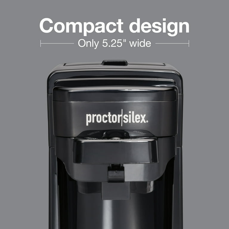 Proctor-Silex Single Serve Ground & Pod Coffee Maker, Black, Auto