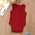 thumbnail image 4 of Douhoow Newborn Baby Sleeveless Romper Summer Infant Solid Color Ribbed O Neck Cotton Jumpsuit, 4 of 5