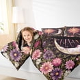 thumbnail image 3 of Homewish Boho Sun Moon Twin Comforter Sets,Romantic Botanical Floral Bedding Set,Black Reversible,2 Pieces,1 Comforter and 1 Pillowcase, 3 of 7