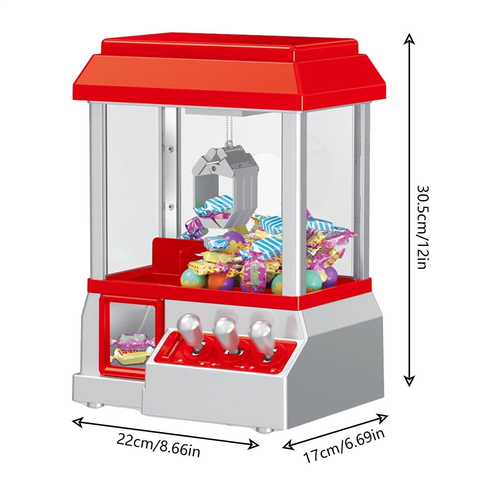 Electronic Arcade Claw Machine, Candy Prize Dispenser Game with Sound, Fun Candy Grabber Prize Dispenser Vending Toy for Boys Girls Kids