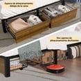 thumbnail image 4 of Full Size Bed Frame 192cmx140cm Industrial Wood Metal Platform Bed with Under-bed Storage Drawers No Box Spring Needed Brown, 4 of 10