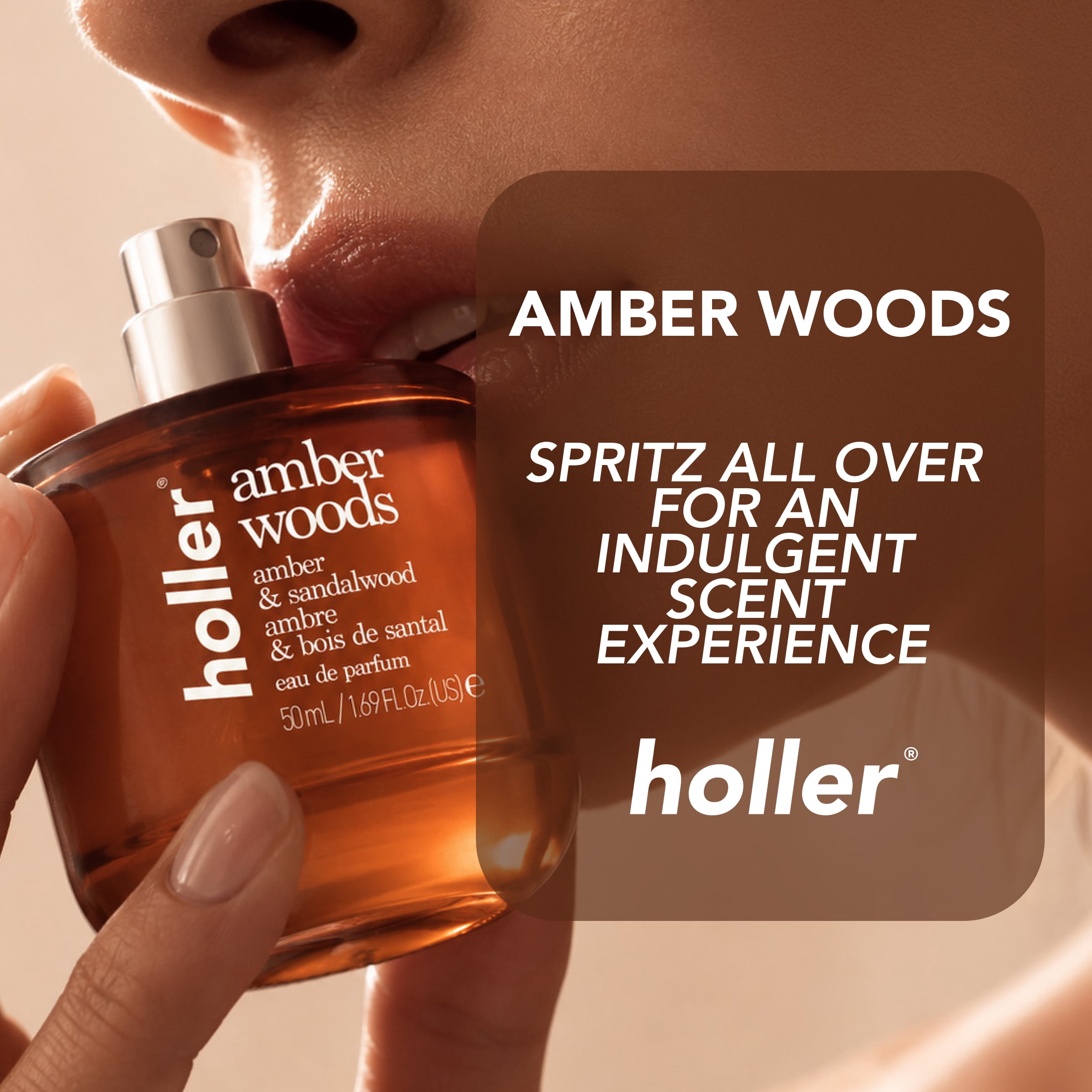 HOLLER Amber Woods Amber & Vanilla Eau De Parfum, 1.69 fl oz