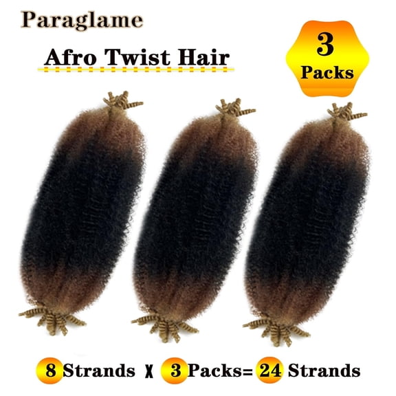 WEIF-Ombre Marley Hair 18 Inch 3 Tones Pre-Separated Springy Afro Twist Hair for soft locs Marley Twist Braiding Hair Ombre Brown Spring Twist For Women(3Packs, 1B/30/27)