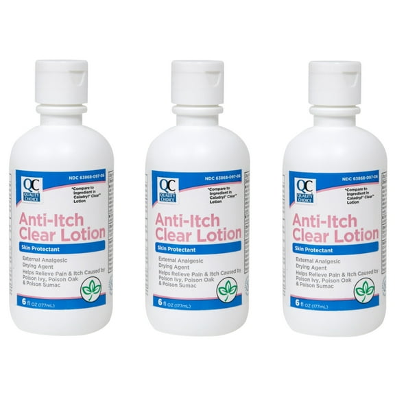 3 Pack Quality Choice Anti-Itch Clear Lotion for Poison Ivy and oak 6 Ounce Each