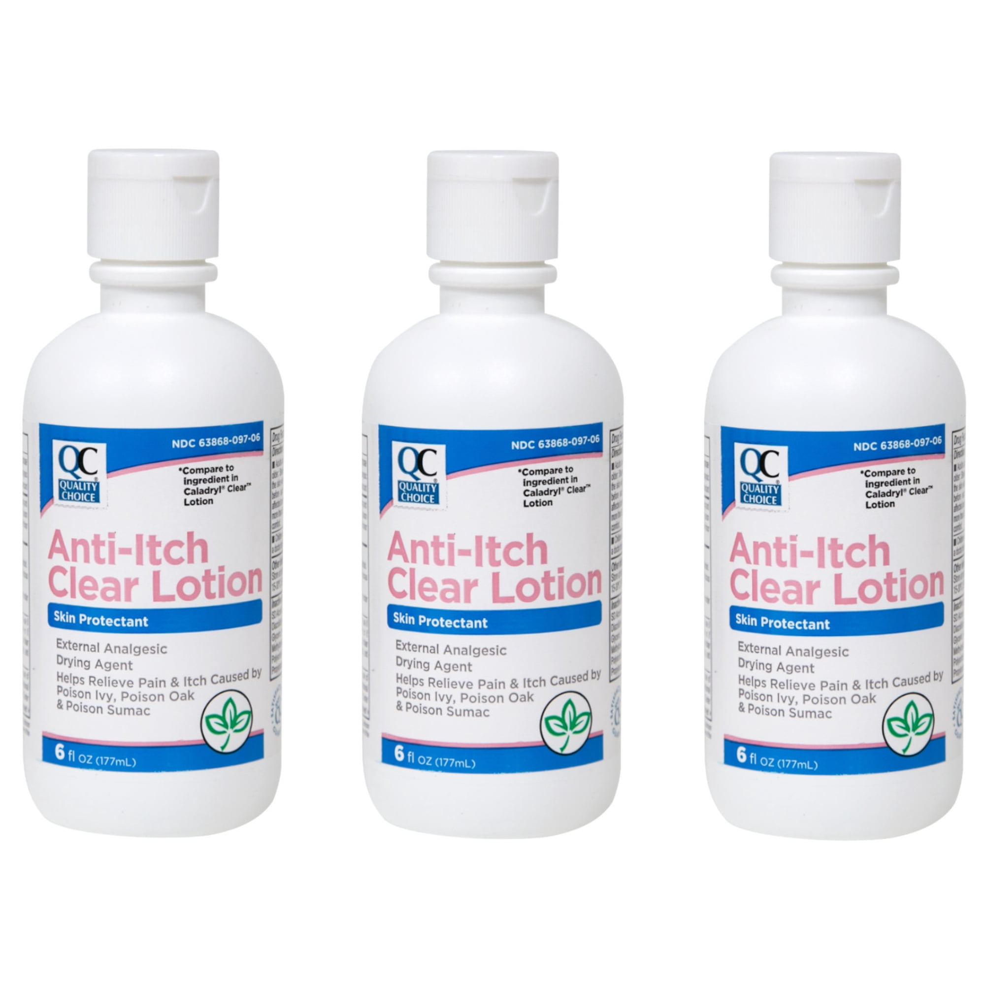 3 Pack Quality Choice Anti-Itch Clear Lotion for Poison Ivy and oak 6 Ounce Each