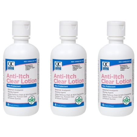 3 Pack Quality Choice Anti-Itch Clear Lotion for Poison Ivy and oak 6 Ounce Each