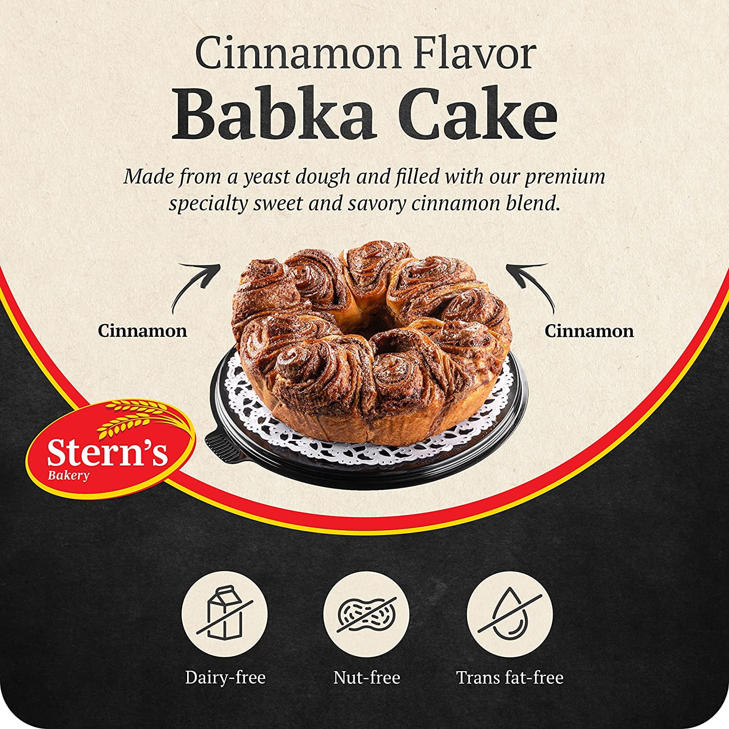 Cinnamon Babka Cake | Fresh & Delicious Coffee Cake | Traditional Babka Bread | Holiday Gourmet Cookie Gift | Christmas Valentine Thanksgiving | Gift Idea for Men Women and Family (Cinnamon Babka)