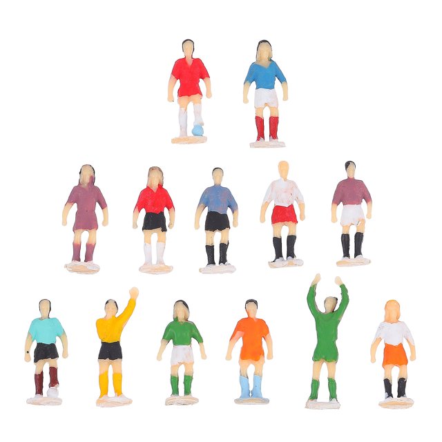 Figura decorativa de jugador de fútbol en miniatura, modelo de figura de fútbol, simulación decorativa, mesa de arena, hombre, plástico, niño