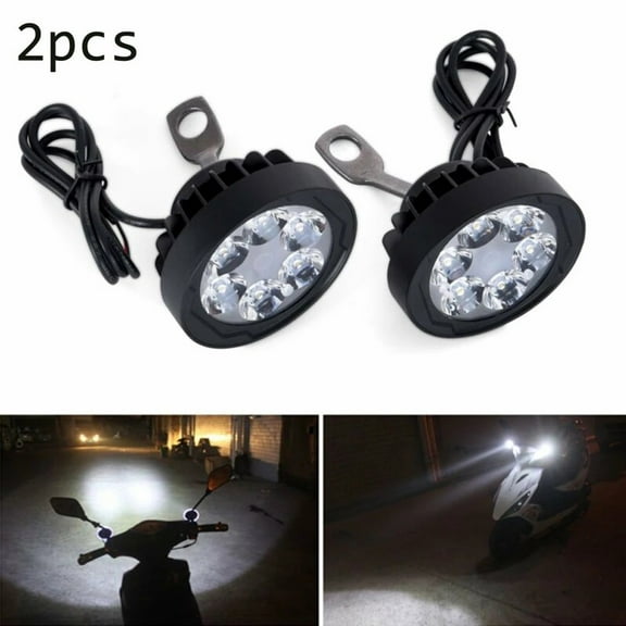 QIFEI 2Pcs 6LED Motorcycle Headlight for DRL Spotlights Super Bright LED Lamp Fog Light
