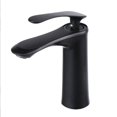 thumbnail image 2 of Elegante grifo de lavabo de latón: baño de control de agua fría y caliente de una sola manija, 2 of 11