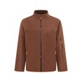 thumbnail image 6 of Men's Polar Fleece Jacket Winter Warm Full-Zip Coat Tactical Jackets Multi Zipper Pockets Brown, 6 of 8