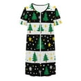 thumbnail image 5 of Wowcloth Woman's Christmas Sleep Dress, Casual Loose-Fit Short Sleeve Home Wear, Cozy Lounge Robe for Holiday Season and Relaxation at Home, 5 of 8