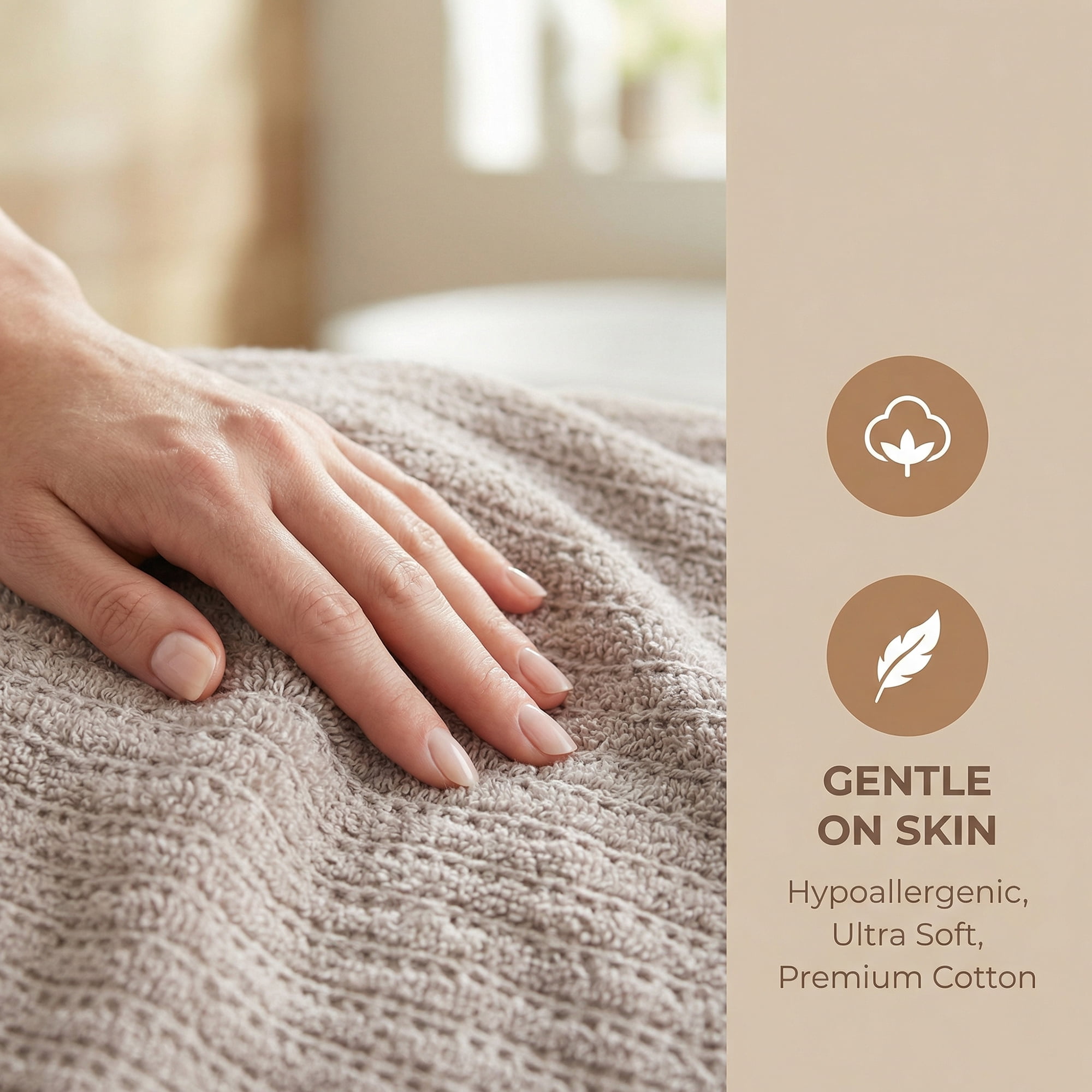 Unique Bargains Cotton Waffle Soft Absorbent Bath Towels 2 Pack Grey/Brown 55"x28"