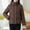 Winter Jackets-Coffee, variant on Short Quilted Jackets for Women Loose Fitting Casual Zip up Stand Collar Warm Winter Coats with Pockets Fall Fashion Long Sleeve Solid Padded Outerwear