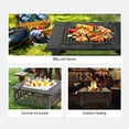 thumbnail image 3 of HomGarden 32'' Portable Fire Pit Wood Burning Outdoor Fireplace W/BBQ Grill & Poker & Mesh Lid, 3 of 8