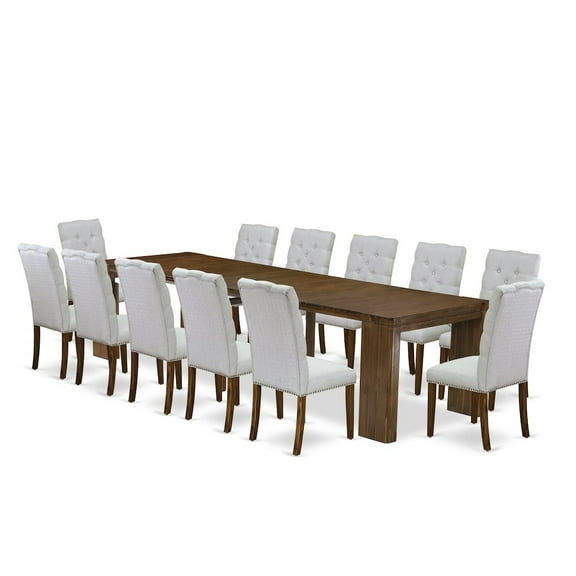 Luxe by East West Furniture 13 Pieces Extendable Dining Set Includes a Rectangle Kitchen Table