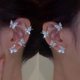 thumbnail image 4 of 2 piezas de pendientes falsos con purpurina y diamantes de imitación de mariposa, estilo vintage, no perforantes, con alas de ángel, para novia, boda, escalador, oreja, bola de baile, joyería para muj, 4 of 4