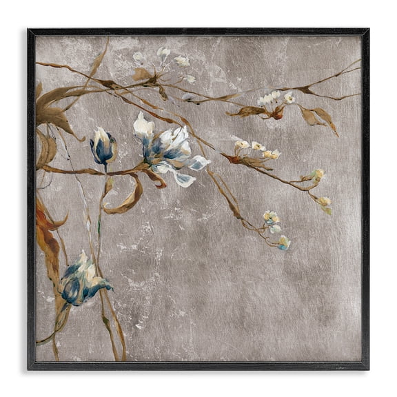 Stupell Industries French Country Traditional Tree Flower Buds Black Framed Giclee Art, 17 x 17, by Liz Jardine