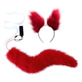 thumbnail image 1 of Kits de diadema y zorro falso, juego de luminoso LED novedos vestir rojo Zulema Traje de juego de cosplay, 1 of 7