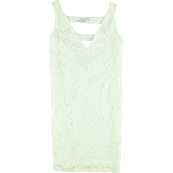 GUESS Womens Frida Lace Bodycon A-line Dress, White, X-Large