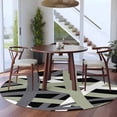 thumbnail image 3 of Round Rug 6Ft Washable Non-Slip, Sage Green Black Geometric Circle Area Rugs for Living Room Bedroom, Modern Art Abstract Grey Line Indoor Floor Mats Carpet Runner for Home Decor Aesthetic, 3 of 8