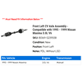 thumbnail image 2 of Front Left CV Axle Assembly - Compatible with 1995 - 1999 Nissan Maxima 3.0L V6 1996 1997 1998, 2 of 2