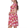 thumbnail image 2 of Vsdgher Piggy Sunflower pour Femmes Été 2025 Décontracté Robes Midi Maxi Légères Manches Courtes Col Rond Robe de Plage, 2 of 6