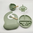 thumbnail image 2 of Children's Tableware Set Baby Complementary Food Training Silicone Tableware 8pce Set Baby Suction Cups Bowls Baby Supplies, 2 of 7