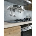thumbnail image 7 of SAINSPEED Metal Kitchen Rack for Storage and Organization, 12" x 24" Stainless Steel Wall Mount Shelf with 10 S Hooks for Hanging Pots, Pans, Cookware in Home and Restaurant, 7 of 7